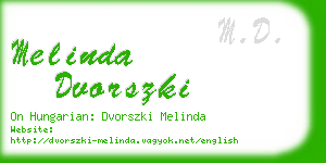 melinda dvorszki business card